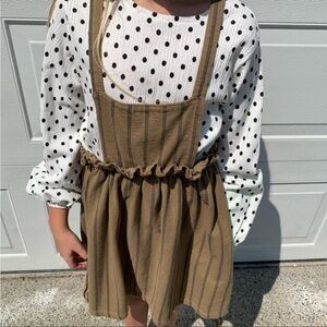 Zara kids polka dot black and white top with long sleeve. Girl size 9
